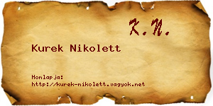 Kurek Nikolett névjegykártya